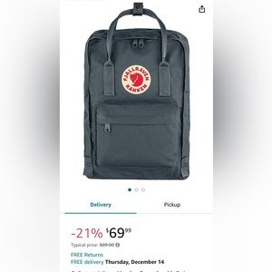 Fjallraven F23523031 Kanken Laptop 13" Graphite